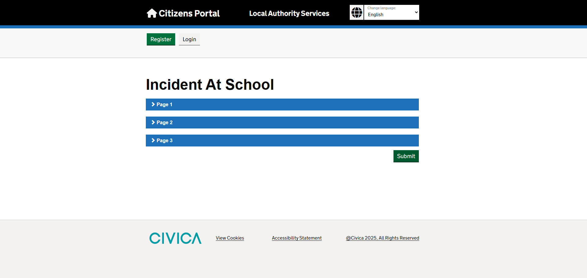 Citizen Portal Incident Reporting
